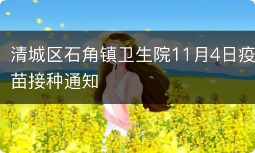 清城区石角镇卫生院11月4日疫苗接种通知