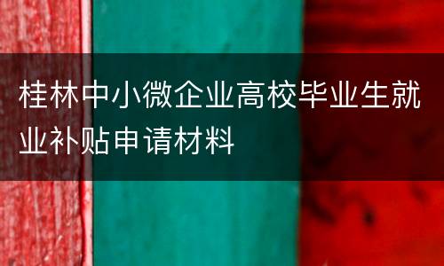 桂林中小微企业高校毕业生就业补贴申请材料