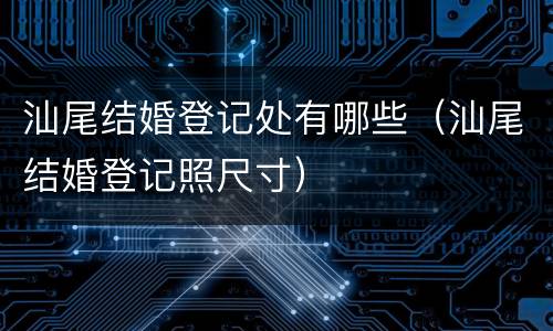 汕尾结婚登记处有哪些（汕尾结婚登记照尺寸）