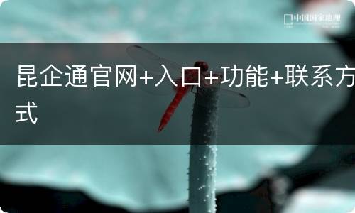 昆企通官网+入口+功能+联系方式
