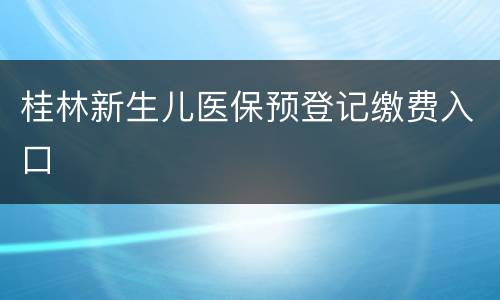 桂林新生儿医保预登记缴费入口