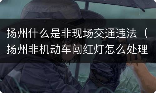 扬州什么是非现场交通违法（扬州非机动车闯红灯怎么处理）