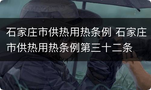 石家庄市供热用热条例 石家庄市供热用热条例第三十二条