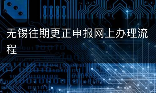 无锡往期更正申报网上办理流程
