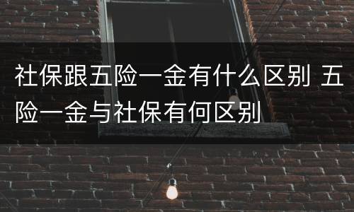 社保跟五险一金有什么区别 五险一金与社保有何区别