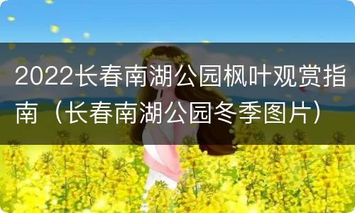 2022长春南湖公园枫叶观赏指南（长春南湖公园冬季图片）