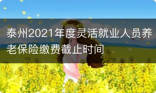 泰州2021年度灵活就业人员养老保险缴费截止时间