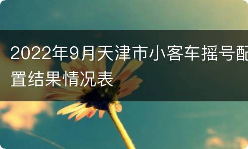 2022年9月天津市小客车摇号配置结果情况表
