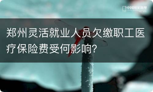郑州灵活就业人员欠缴职工医疗保险费受何影响？
