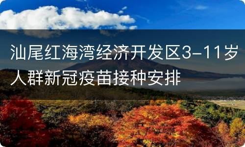 汕尾红海湾经济开发区3-11岁人群新冠疫苗接种安排