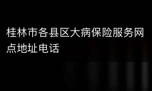 桂林市各县区大病保险服务网点地址电话