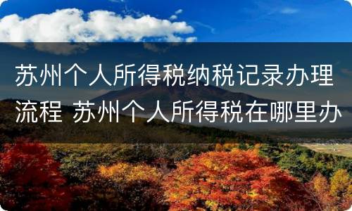 苏州个人所得税纳税记录办理流程 苏州个人所得税在哪里办理