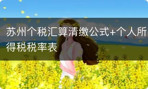 苏州个税汇算清缴公式+个人所得税税率表