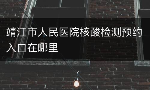 靖江市人民医院核酸检测预约入口在哪里