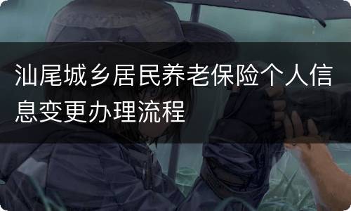 汕尾城乡居民养老保险个人信息变更办理流程