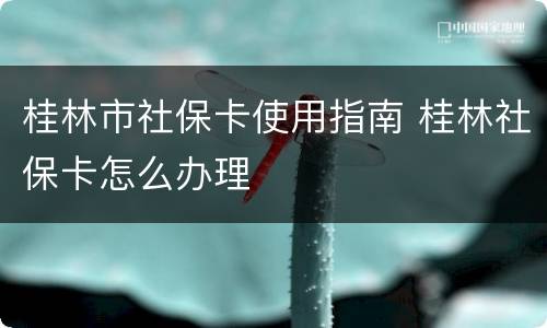 桂林市社保卡使用指南 桂林社保卡怎么办理