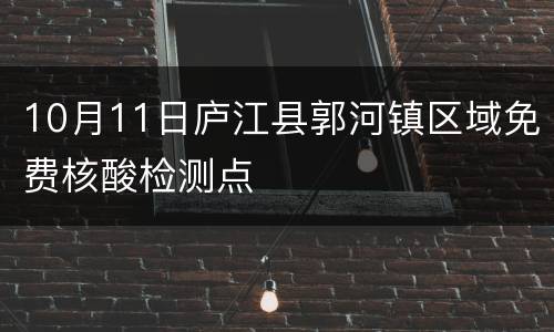 10月11日庐江县郭河镇区域免费核酸检测点