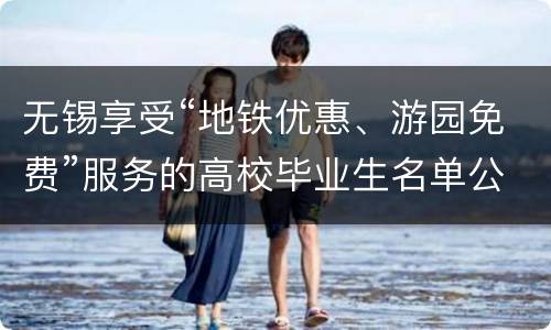 无锡享受“地铁优惠、游园免费”服务的高校毕业生名单公示