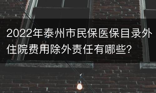 2022年泰州市民保医保目录外住院费用除外责任有哪些？