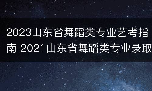 2023山东省舞蹈类专业艺考指南 2021山东省舞蹈类专业录取原则
