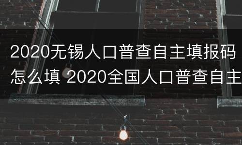 2020无锡人口普查自主填报码怎么填 2020全国人口普查自主填报二维码入口