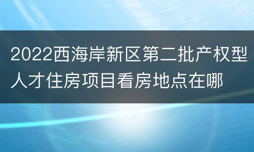 2022西海岸新区第二批产权型人才住房项目看房地点在哪