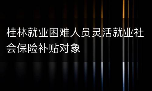 桂林就业困难人员灵活就业社会保险补贴对象