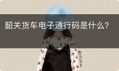 韶关货车电子通行码是什么？