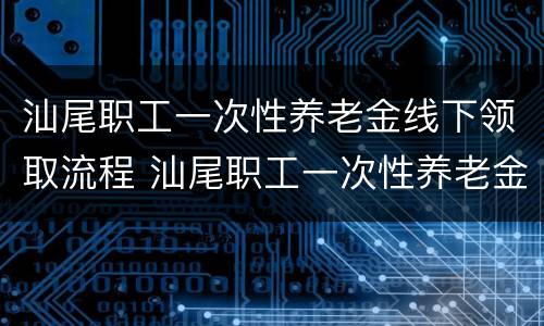 汕尾职工一次性养老金线下领取流程 汕尾职工一次性养老金线下领取流程视频