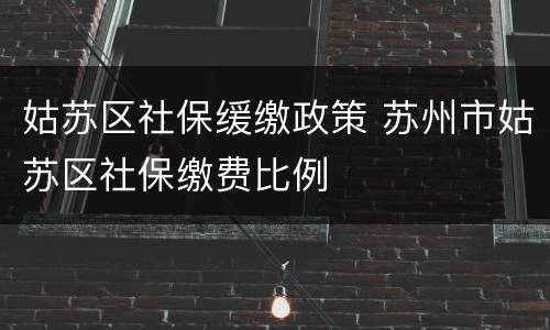 姑苏区社保缓缴政策 苏州市姑苏区社保缴费比例