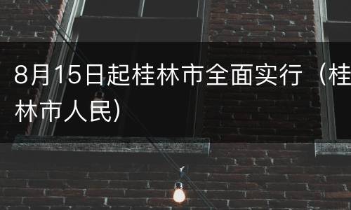8月15日起桂林市全面实行（桂林市人民）