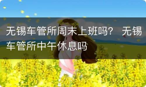 无锡车管所周末上班吗？ 无锡车管所中午休息吗