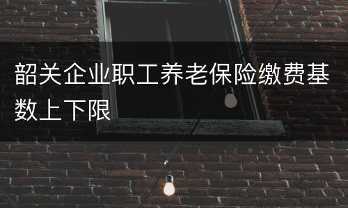 韶关企业职工养老保险缴费基数上下限