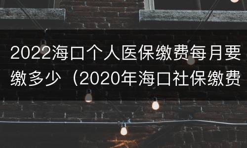 2022海口个人医保缴费每月要缴多少（2020年海口社保缴费标准）