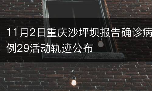 11月2日重庆沙坪坝报告确诊病例29活动轨迹公布