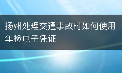 扬州处理交通事故时如何使用年检电子凭证