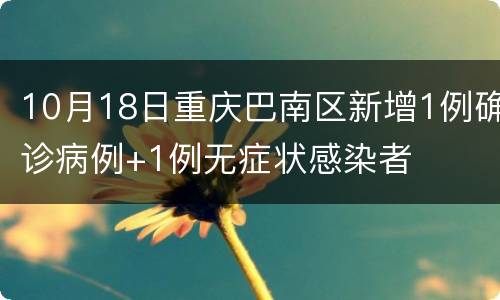 10月18日重庆巴南区新增1例确诊病例+1例无症状感染者