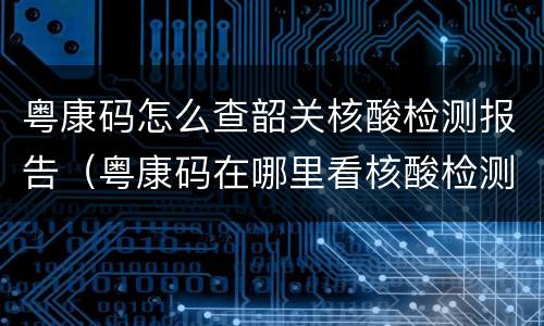 粤康码怎么查韶关核酸检测报告（粤康码在哪里看核酸检测报告）
