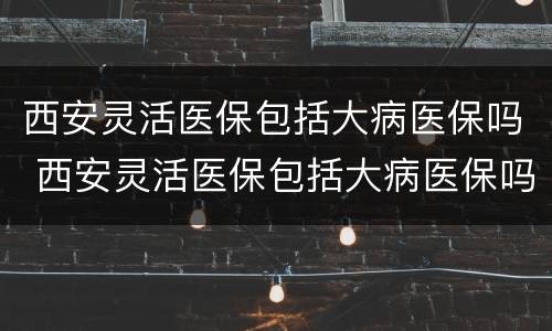 西安灵活医保包括大病医保吗 西安灵活医保包括大病医保吗多少钱