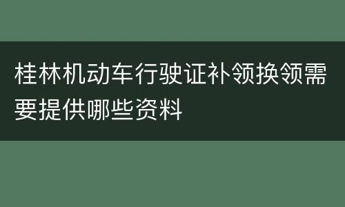 桂林机动车行驶证补领换领需要提供哪些资料
