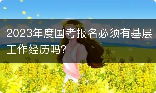 2023年度国考报名必须有基层工作经历吗？