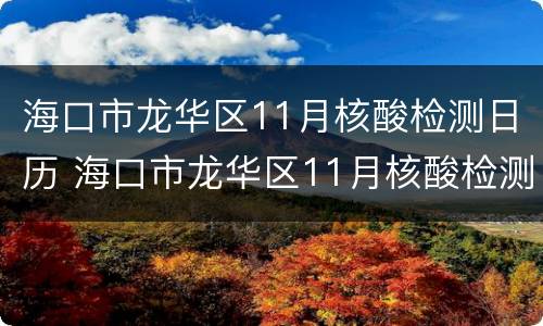 海口市龙华区11月核酸检测日历 海口市龙华区11月核酸检测日历表