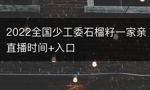 2022全国少工委石榴籽一家亲直播时间+入口