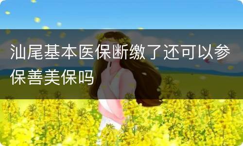 汕尾基本医保断缴了还可以参保善美保吗