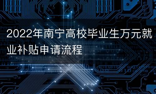 2022年南宁高校毕业生万元就业补贴申请流程
