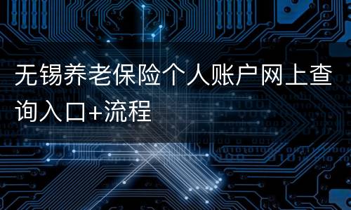 无锡养老保险个人账户网上查询入口+流程