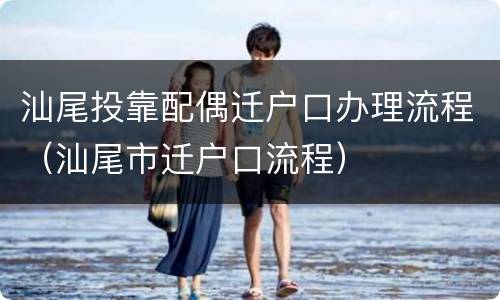 汕尾投靠配偶迁户口办理流程（汕尾市迁户口流程）
