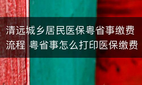 清远城乡居民医保粤省事缴费流程 粤省事怎么打印医保缴费明细