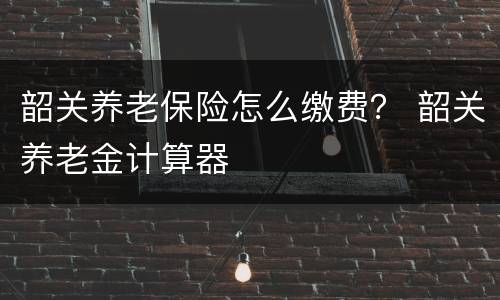 韶关养老保险怎么缴费？ 韶关养老金计算器