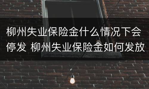 柳州失业保险金什么情况下会停发 柳州失业保险金如何发放
